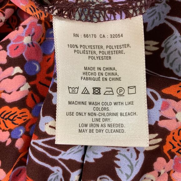 Anthropologie Maeve floral ruffle Top boho multicolor flower print - Picture 8 of 10